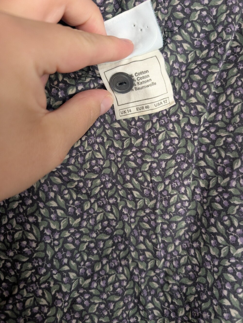 Laura Ashley Vintage Great Britain Floral Cottagecore Puff Sleeve Dress Size 12 - Picture 4 of 10